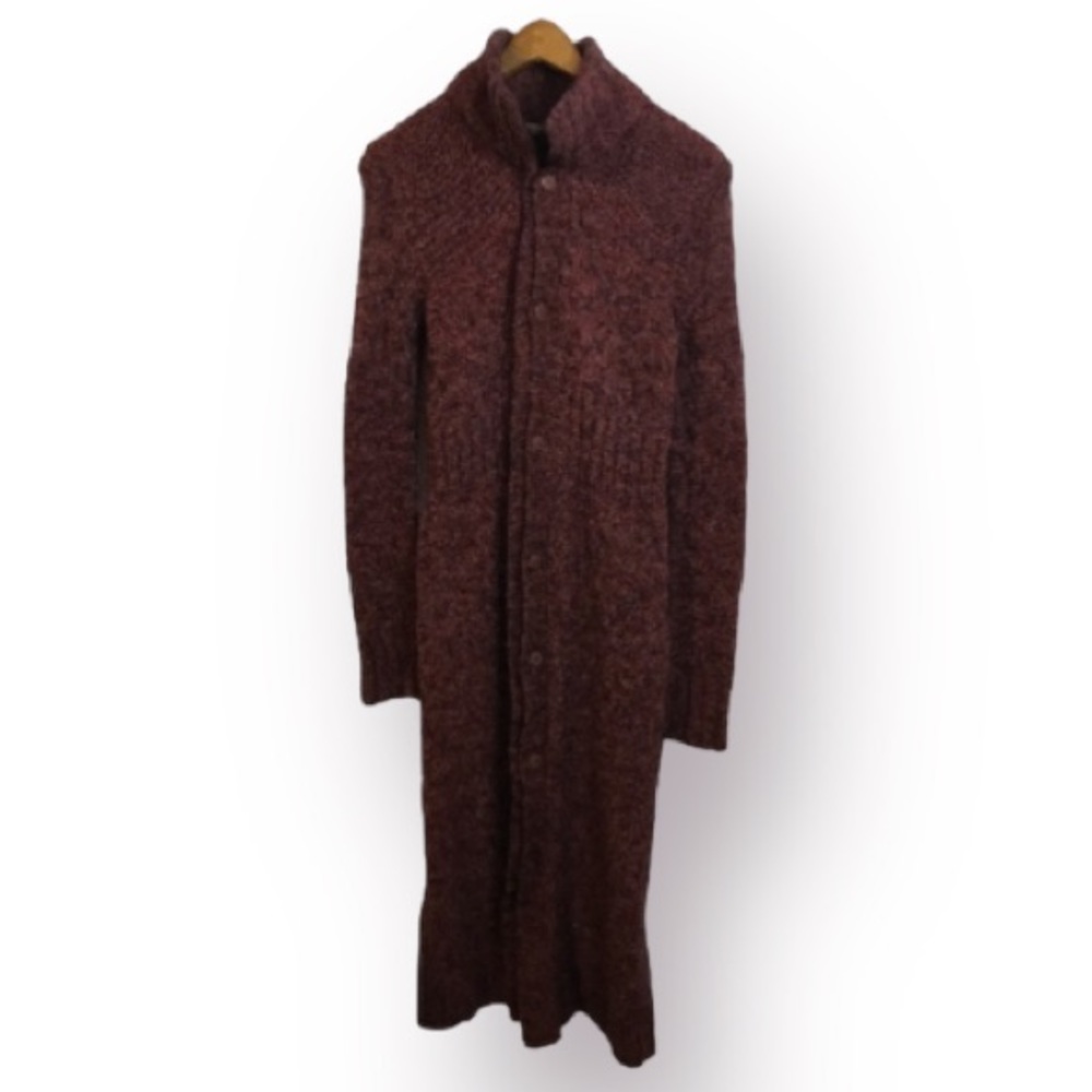 FREE PEOPLE Knitted Multi-colored Button-Down Full Length Cardigan.